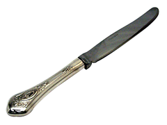 Серебряный нож десертный с вензелем Рельефный рисунок 40030071А05